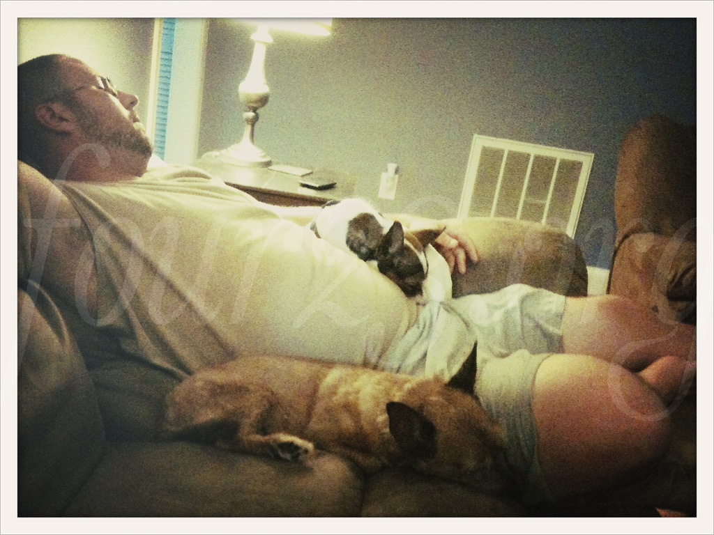 Steve Cuddling with the Puppies